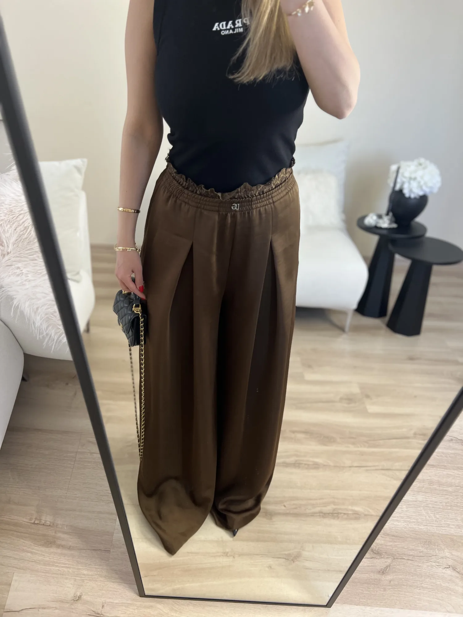 Premium saten dökümlü pantolon 5