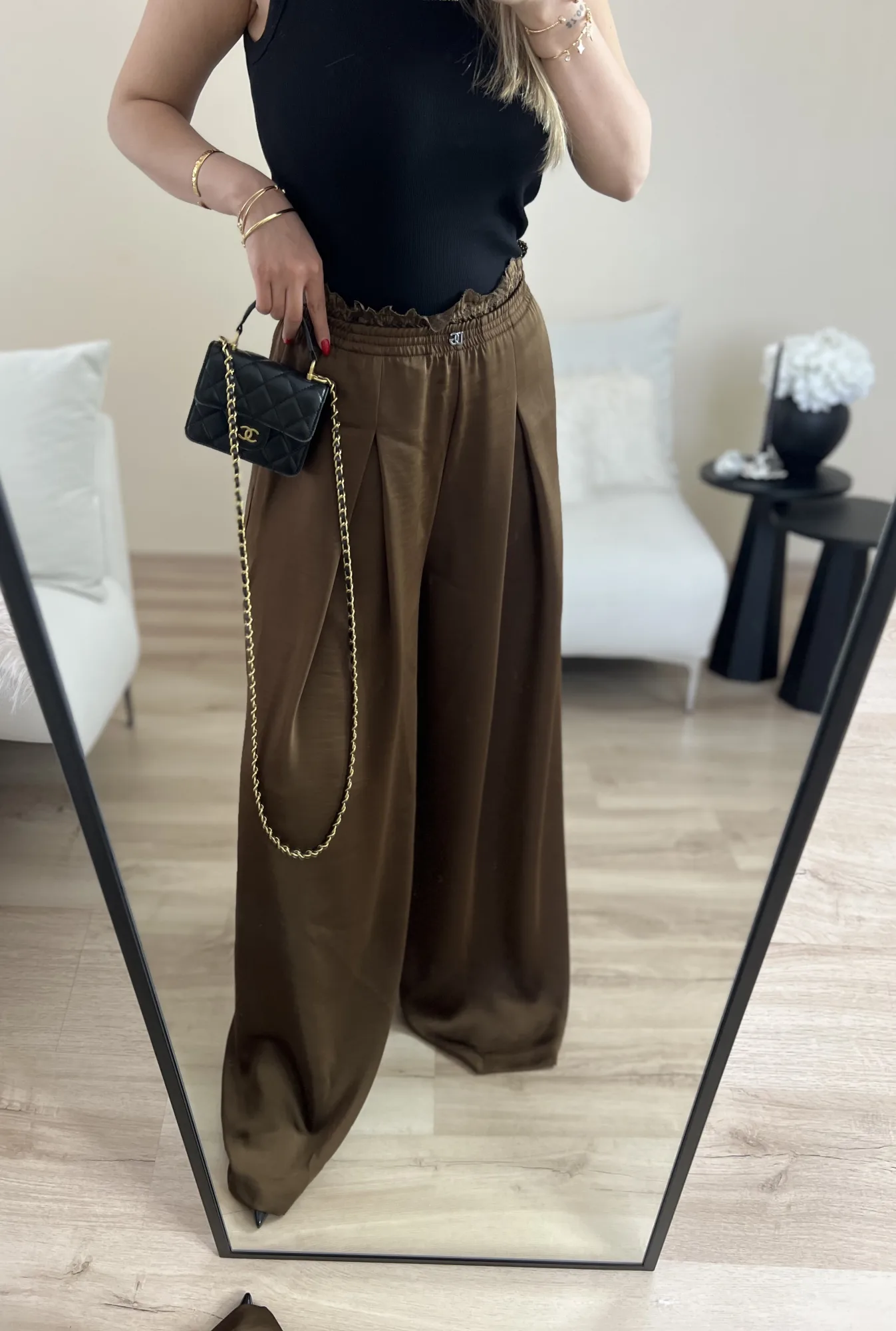 Premium saten dökümlü pantolon 6