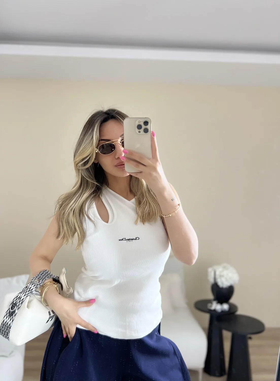 Premium çift taraflı beyaz atlet