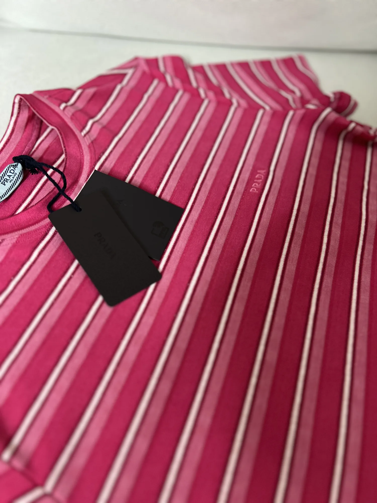 Çizgili premium pembe bluz 3