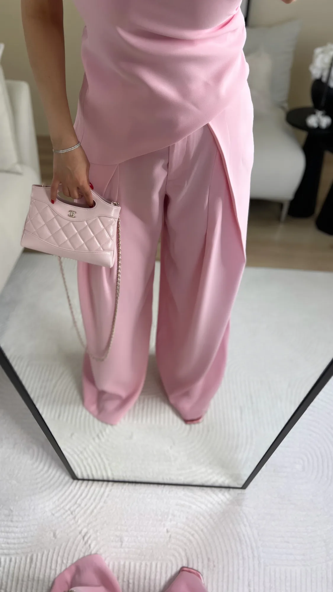 pembe pantolon bluz takım 3