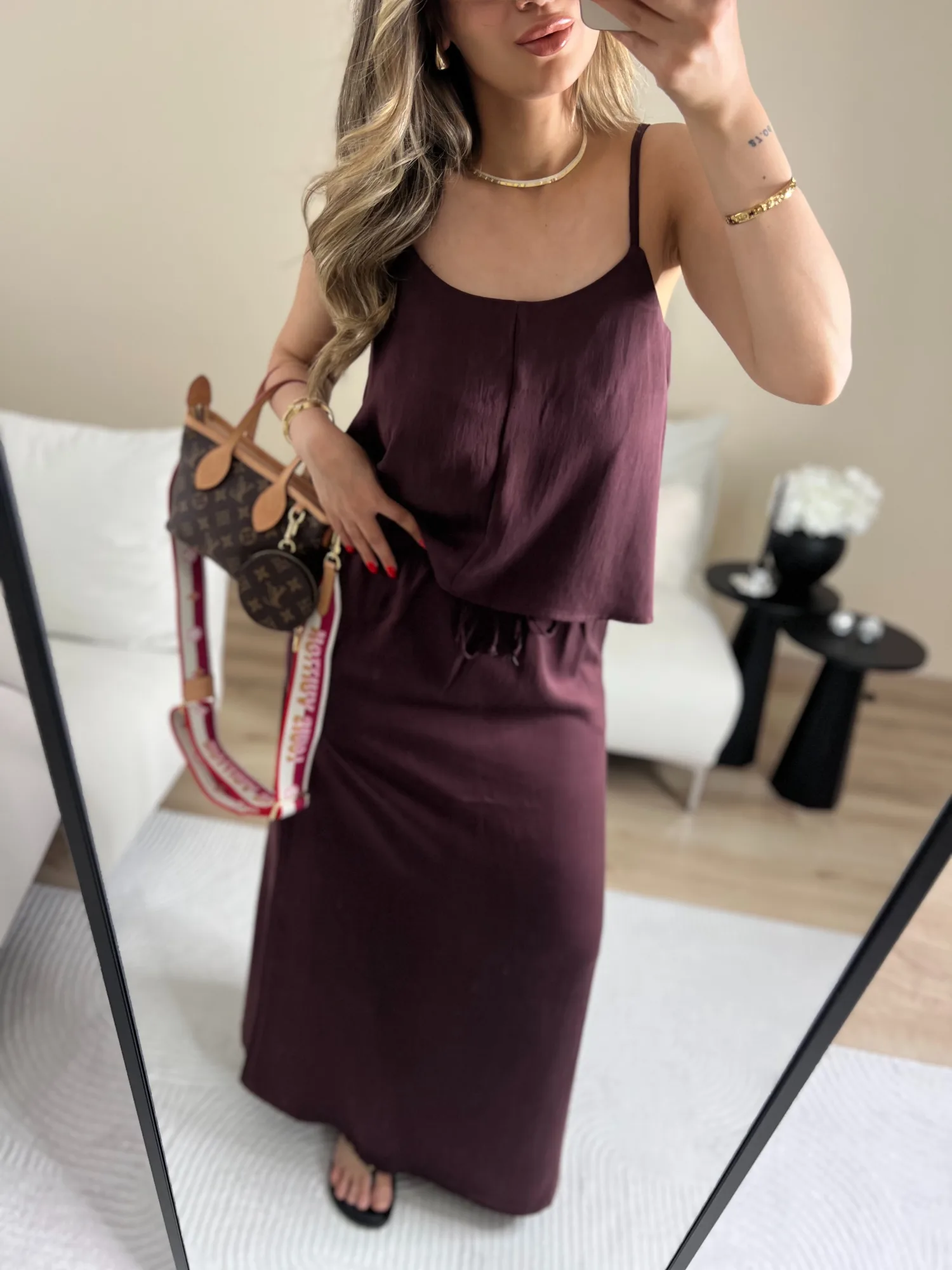 Bordo etek bluz takım