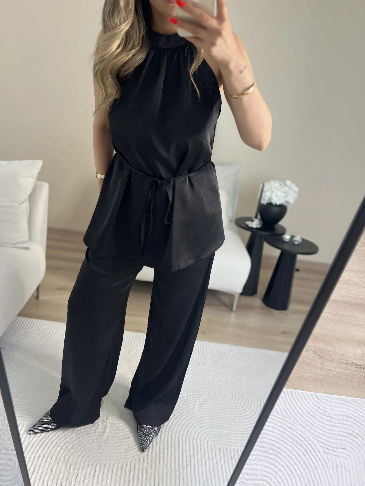 Siyah saten takım 6