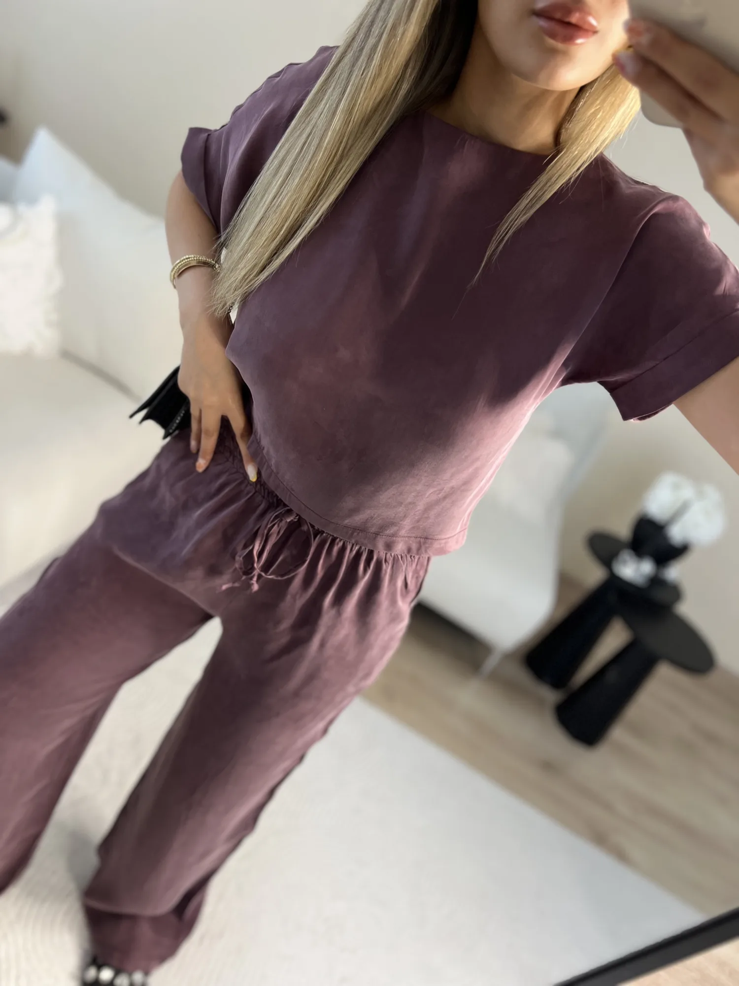 Mürdüm bluz pantolon takım 6