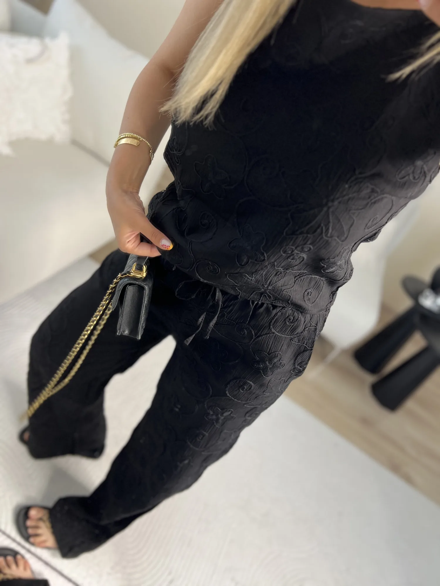 Nakışlı bluz pantolon takım 3