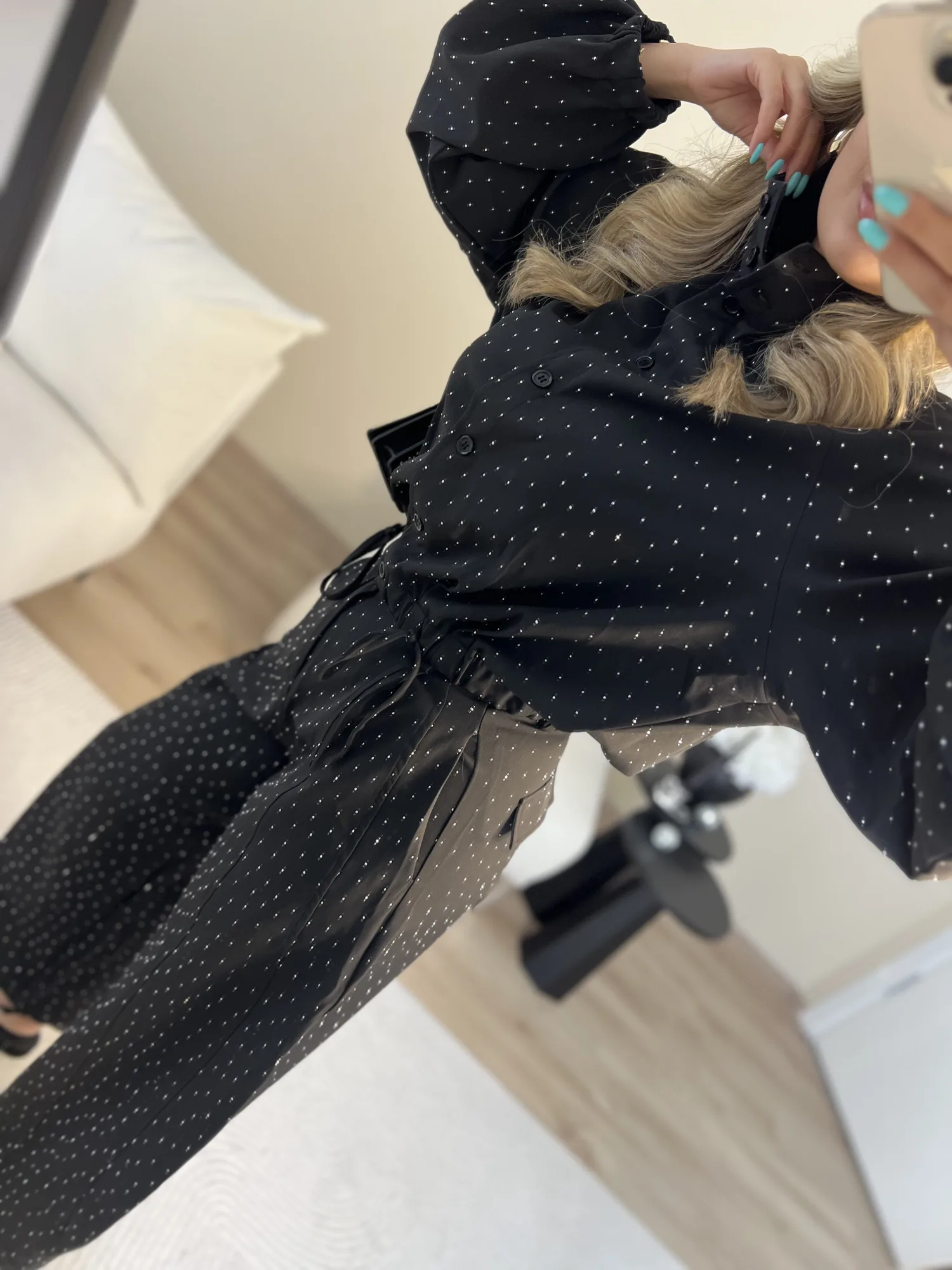 Taşlı siyah pantolon ceket takım 4