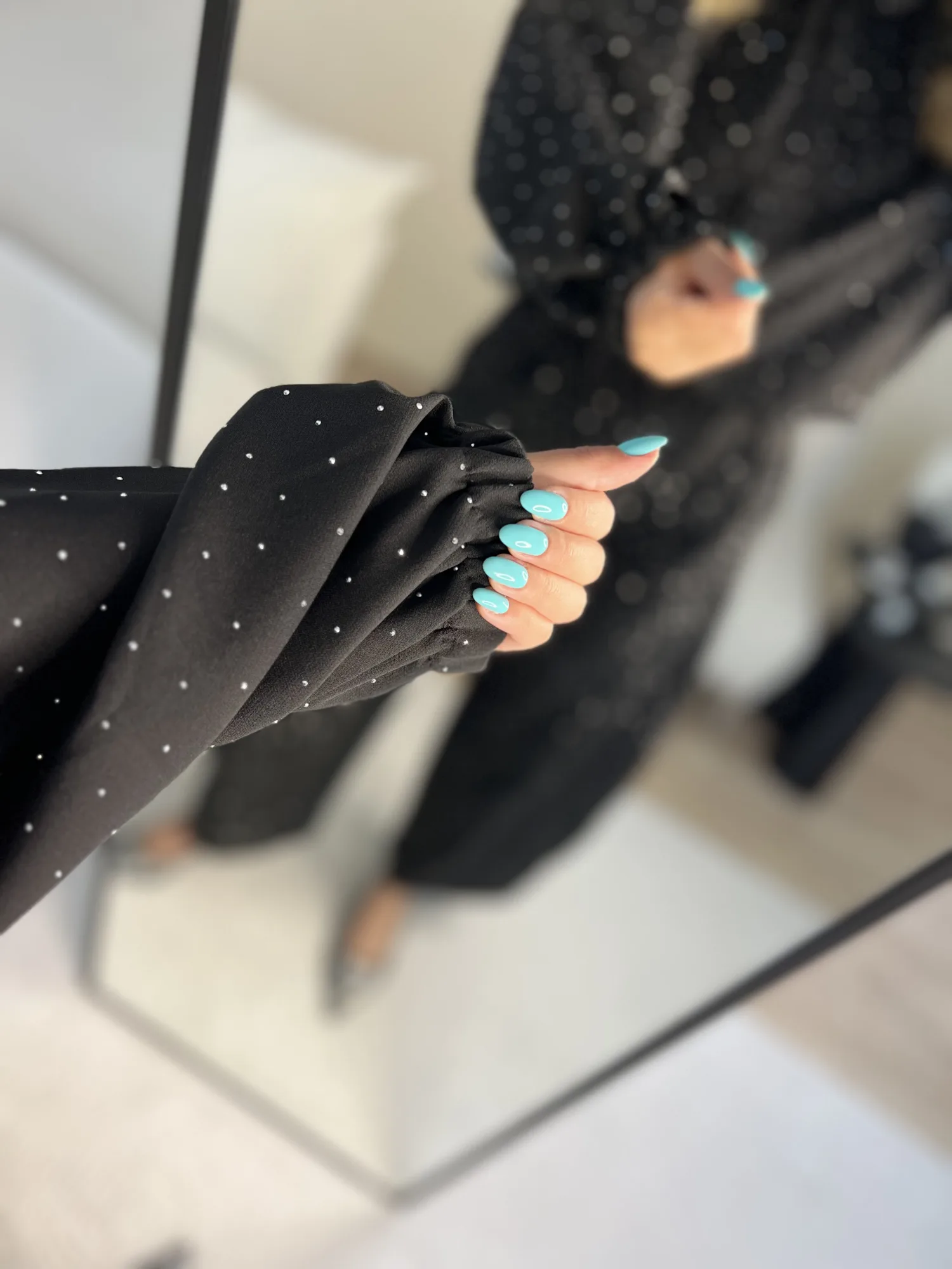 Taşlı siyah pantolon ceket takım 6