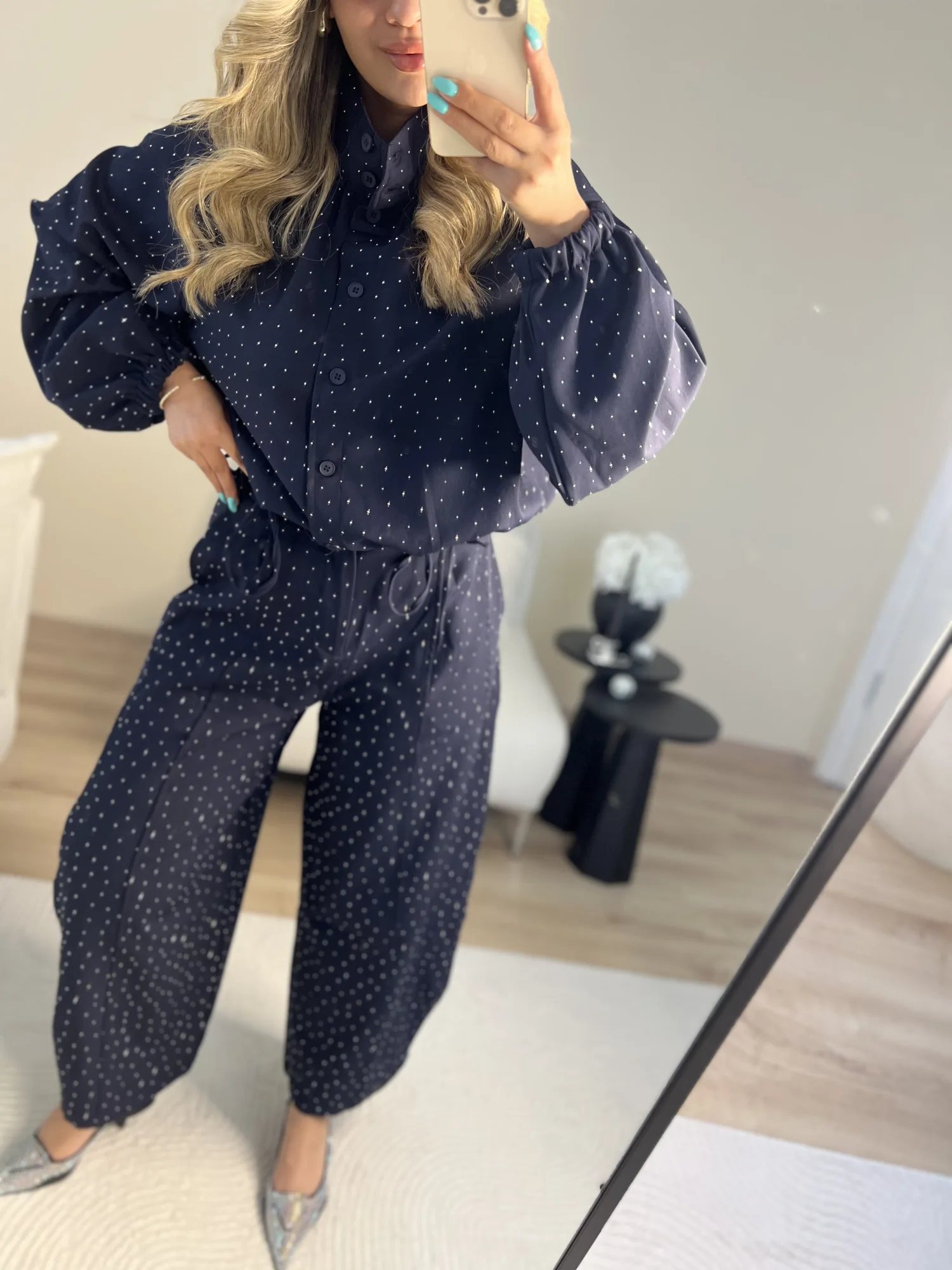 Taşlı lacivert pantolon ceket takım 2