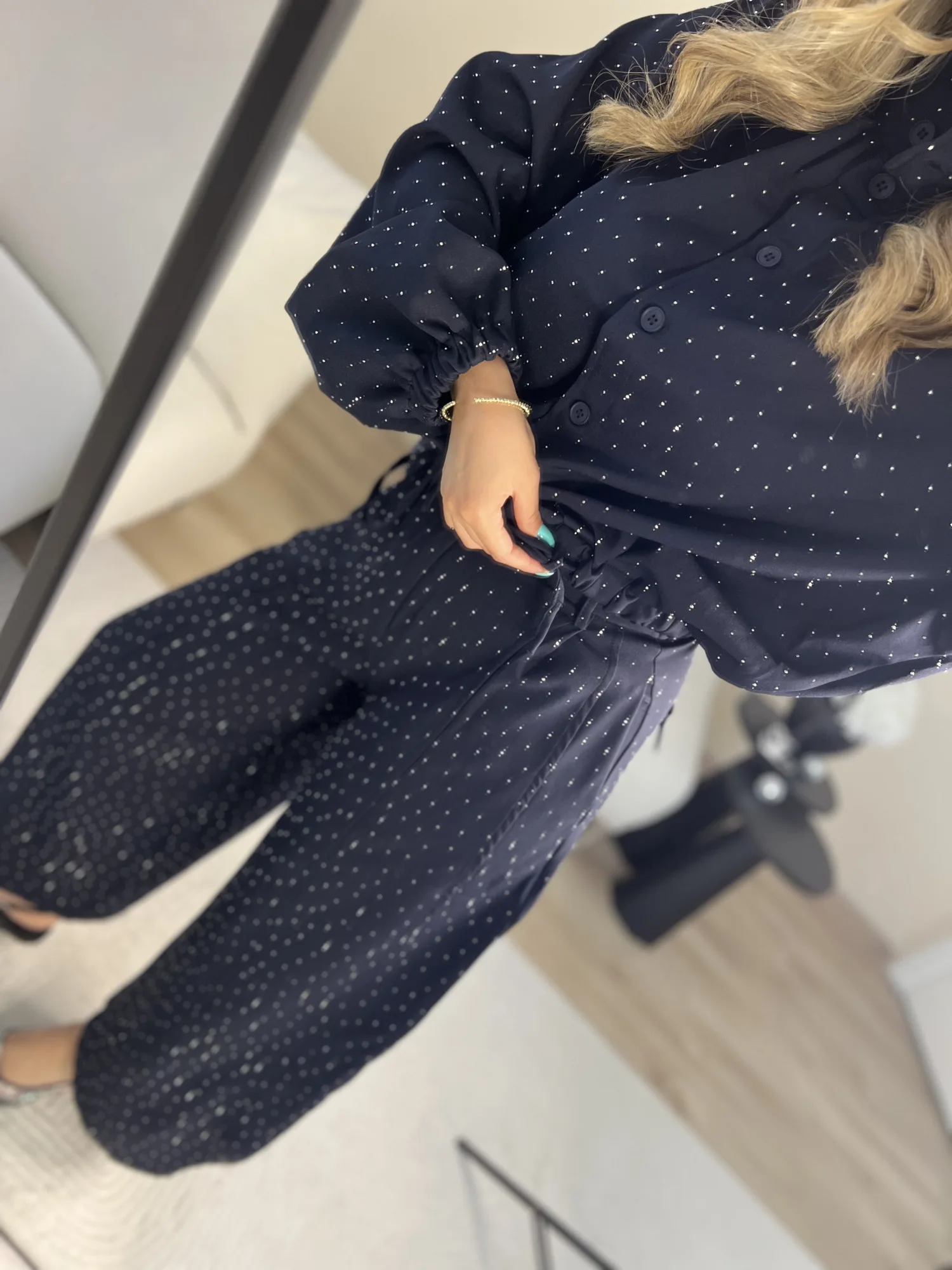Taşlı lacivert pantolon ceket takım 5